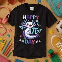 Happy Pi Day Funny Axolotl Questions Math Lovers Kids T-Shirt