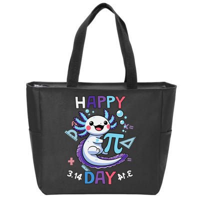 Happy Pi Day Funny Axolotl Questions Math Lovers Zip Tote Bag