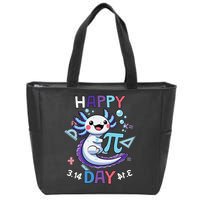 Happy Pi Day Funny Axolotl Questions Math Lovers Zip Tote Bag