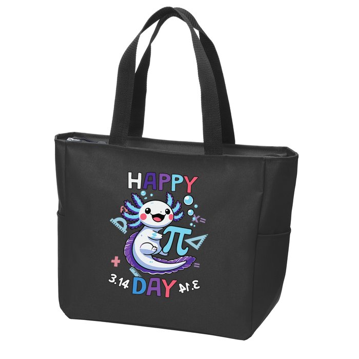 Happy Pi Day Funny Axolotl Questions Math Lovers Zip Tote Bag