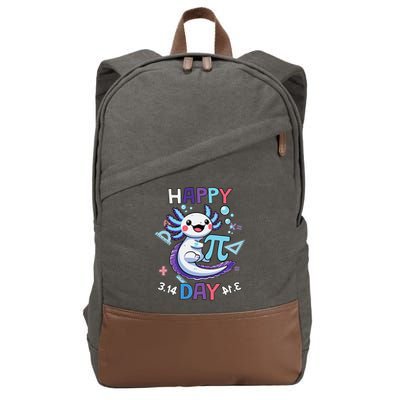 Happy Pi Day Funny Axolotl Questions Math Lovers Cotton Canvas Backpack