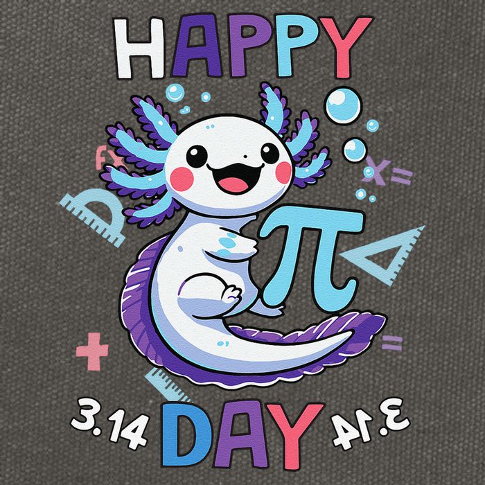 Happy Pi Day Funny Axolotl Questions Math Lovers Cotton Canvas Backpack