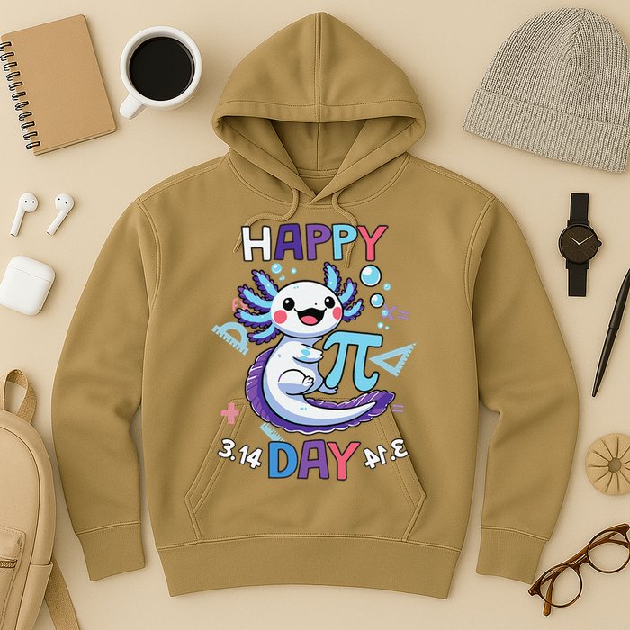 Happy Pi Day Funny Axolotl Questions Math Lovers Hoodie