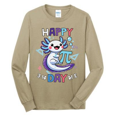 Happy Pi Day Funny Axolotl Questions Math Lovers Tall Long Sleeve T-Shirt