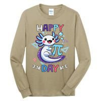Happy Pi Day Funny Axolotl Questions Math Lovers Tall Long Sleeve T-Shirt