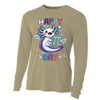 Happy Pi Day Funny Axolotl Questions Math Lovers Cooling Performance Long Sleeve Crew
