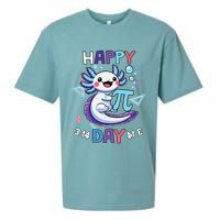 Happy Pi Day Funny Axolotl Questions Math Lovers Sueded Cloud Jersey T-Shirt