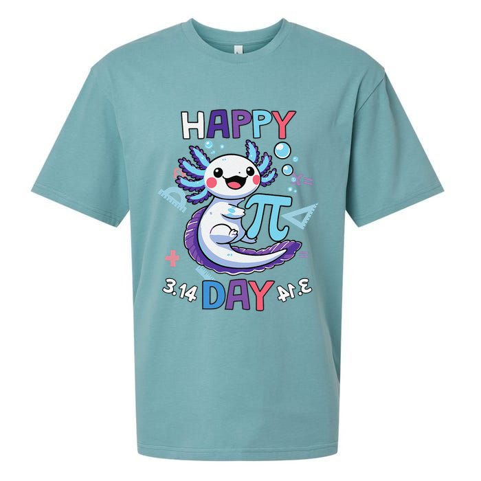 Happy Pi Day Funny Axolotl Questions Math Lovers Sueded Cloud Jersey T-Shirt