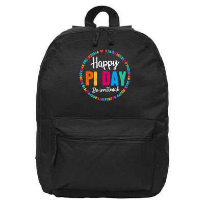 Happy Pi Day Pie Funny Math Coach Teacher Pi Day Lover Nerdy 16 in Basic Backpack