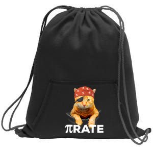 Happy PI Day 3.14 Pi Symbol Cat Pirate Sweatshirt Cinch Pack Bag