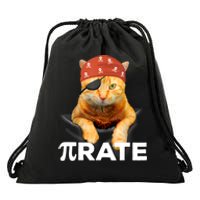 Happy PI Day 3.14 Pi Symbol Cat Pirate Drawstring Bag