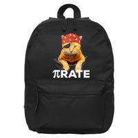 Happy PI Day 3.14 Pi Symbol Cat Pirate 16 in Basic Backpack