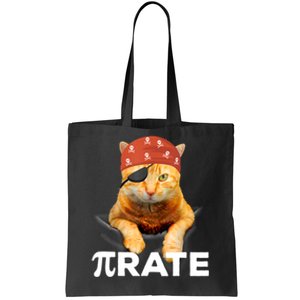 Happy PI Day 3.14 Pi Symbol Cat Pirate Tote Bag