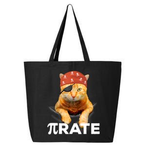 Happy PI Day 3.14 Pi Symbol Cat Pirate 25L Jumbo Tote