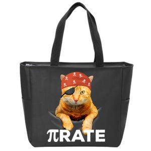 Happy PI Day 3.14 Pi Symbol Cat Pirate Zip Tote Bag