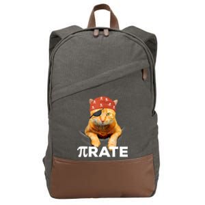 Happy PI Day 3.14 Pi Symbol Cat Pirate Cotton Canvas Backpack