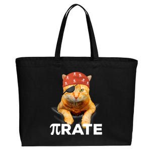 Happy PI Day 3.14 Pi Symbol Cat Pirate Cotton Canvas Jumbo Tote