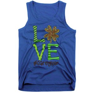 Happy Patrick's Day Love Caregiver Nurse Irish And Leopard Gift Tank Top