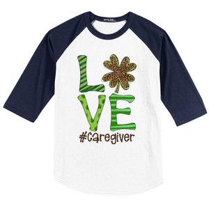 Happy Patrick's Day Love Caregiver Nurse Irish And Leopard Gift Baseball Sleeve Shirt