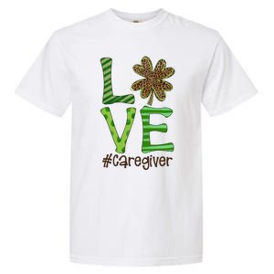 Happy Patrick's Day Love Caregiver Nurse Irish And Leopard Gift Garment-Dyed Heavyweight T-Shirt