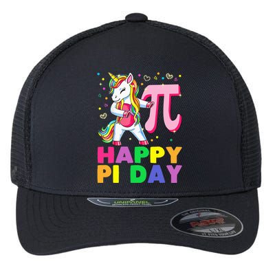 Happy Pi Day 3.14 Cute Math Unicorn Flexfit Unipanel Trucker Cap