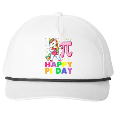 Happy Pi Day 3.14 Cute Math Unicorn Snapback Five-Panel Rope Hat