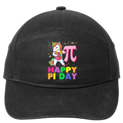 Happy Pi Day 3.14 Cute Math Unicorn 7-Panel Snapback Hat