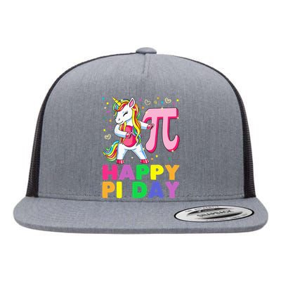 Happy Pi Day 3.14 Cute Math Unicorn Flat Bill Trucker Hat