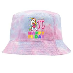 Happy Pi Day 3.14 Cute Math Unicorn Tie-Dyed Bucket Hat