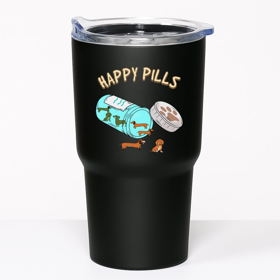 Happy Pills Dachshund Dog Lover Gift Tumbler