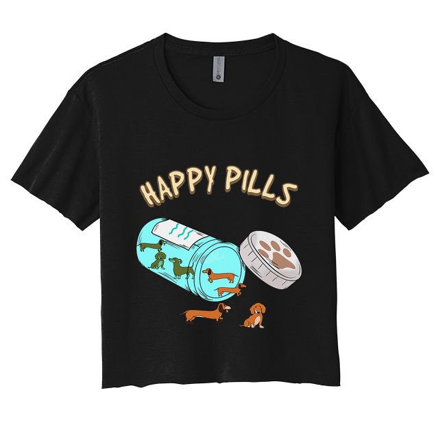 Happy Pills Dachshund Dog Lover Gift Crop Top