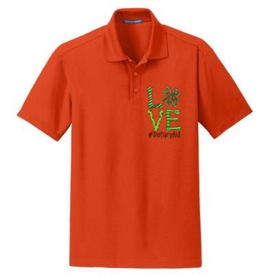 Happy Patrick's Day Love Dietary Aid Nurse Irish And Leopard Gift Dry Zone Grid Polo