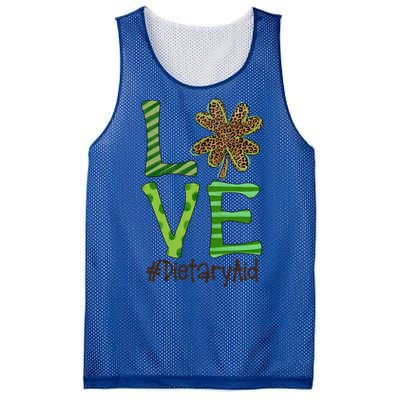 Happy Patrick's Day Love Dietary Aid Nurse Irish And Leopard Gift Mesh Reversible Basketball Jersey Tank