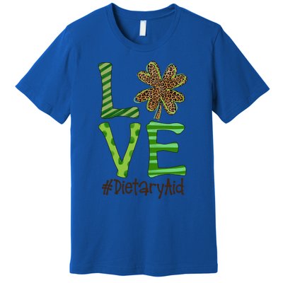 Happy Patrick's Day Love Dietary Aid Nurse Irish And Leopard Gift Premium T-Shirt