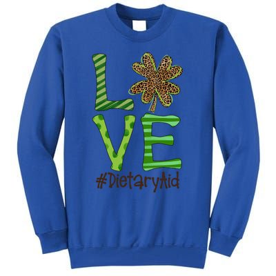 Happy Patrick's Day Love Dietary Aid Nurse Irish And Leopard Gift Tall Sweatshirt