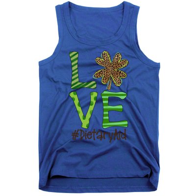 Happy Patrick's Day Love Dietary Aid Nurse Irish And Leopard Gift Tank Top