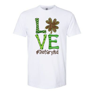 Happy Patrick's Day Love Dietary Aid Nurse Irish And Leopard Gift Softstyle CVC T-Shirt