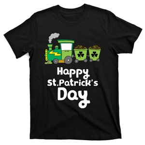 Happy Patrick's Day Cute Train Irish Boy Shamrock Gifts T-Shirt