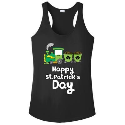 Happy Patrick's Day Cute Train Irish Boy Shamrock Gifts Ladies PosiCharge Competitor Racerback Tank