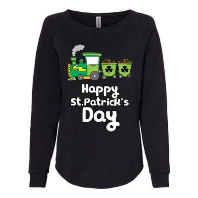 Happy Patrick's Day Cute Train Irish Boy Shamrock Gifts Womens California Wash Sweatshirt