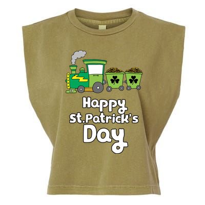 Happy Patrick's Day Cute Train Irish Boy Shamrock Gifts Garment-Dyed Women's Muscle Tee