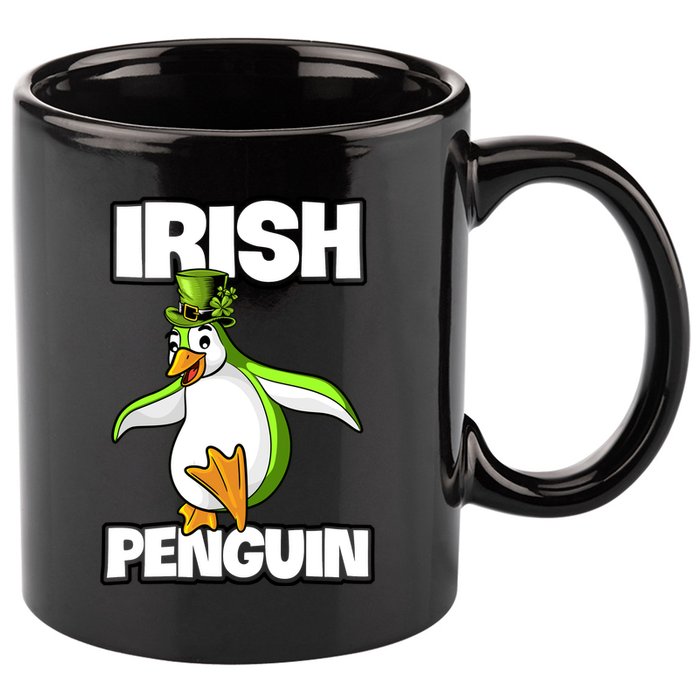 Happy Patrick's Day Irish Penguin Leprechaun Gifts 11oz C Handle Ceramic Mug