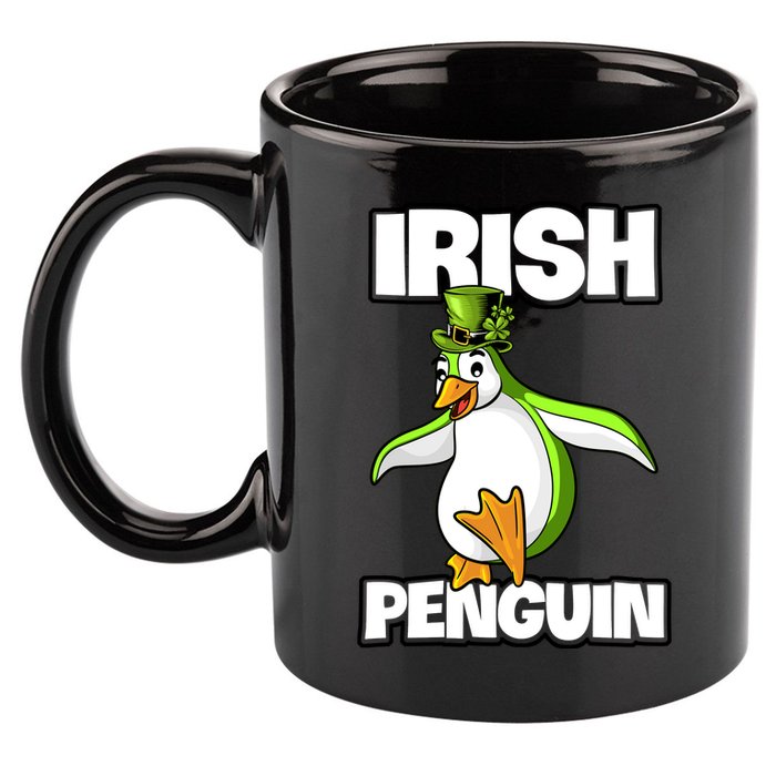 Happy Patrick's Day Irish Penguin Leprechaun Gifts 11oz C Handle Ceramic Mug