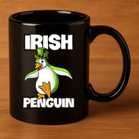 Happy Patrick's Day Irish Penguin Leprechaun Gifts 11oz C Handle Ceramic Mug