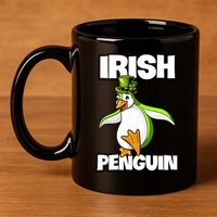 Happy Patrick's Day Irish Penguin Leprechaun Gifts 11oz C Handle Ceramic Mug