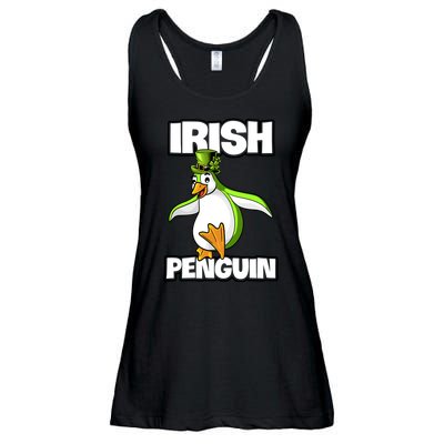 Happy Patrick's Day Irish Penguin Leprechaun Gifts Ladies Essential Flowy Tank