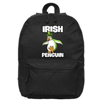 Happy Patrick's Day Irish Penguin Leprechaun Gifts 16 in Basic Backpack