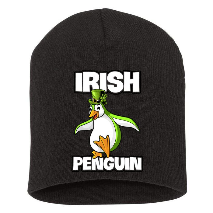Happy Patrick's Day Irish Penguin Leprechaun Gifts Short Acrylic Beanie