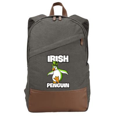 Happy Patrick's Day Irish Penguin Leprechaun Gifts Cotton Canvas Backpack
