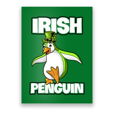 Happy Patrick's Day Irish Penguin Leprechaun Gifts Poster